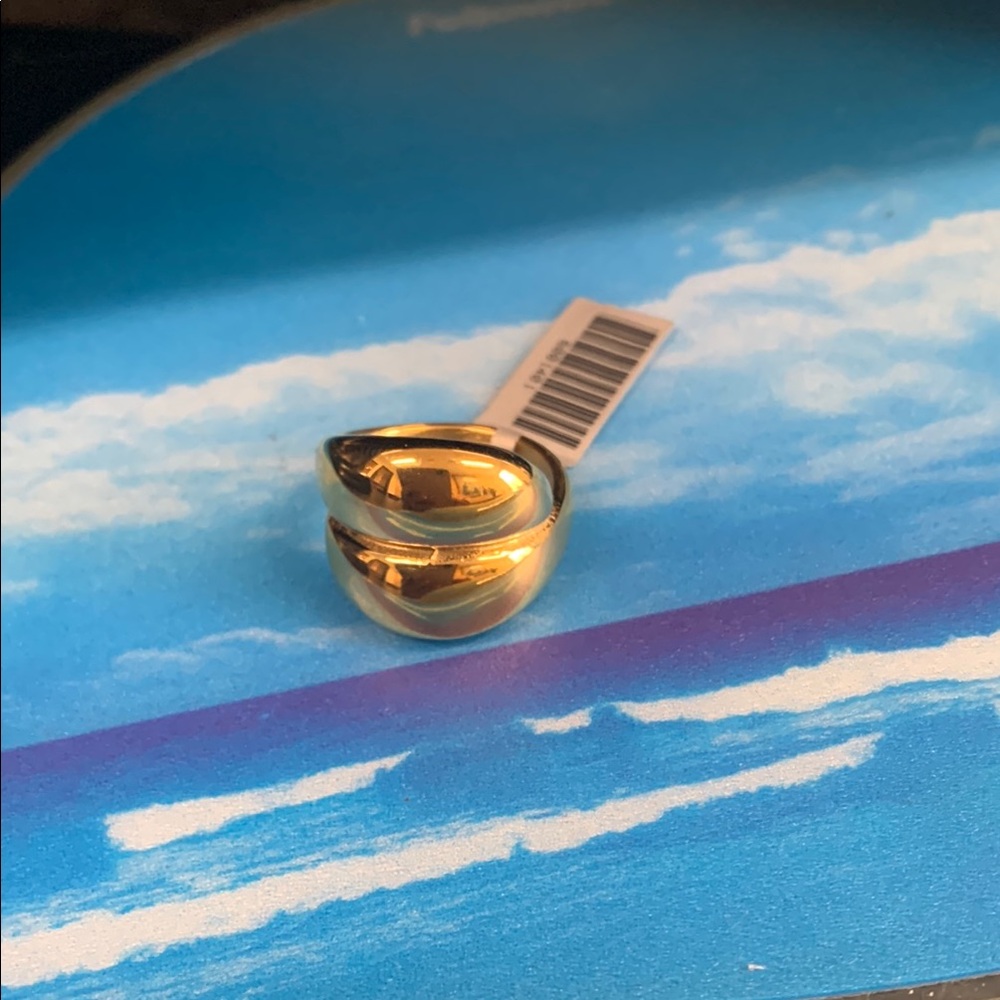 Stainless Steel Minimalist Gold Ring with Polished Finish